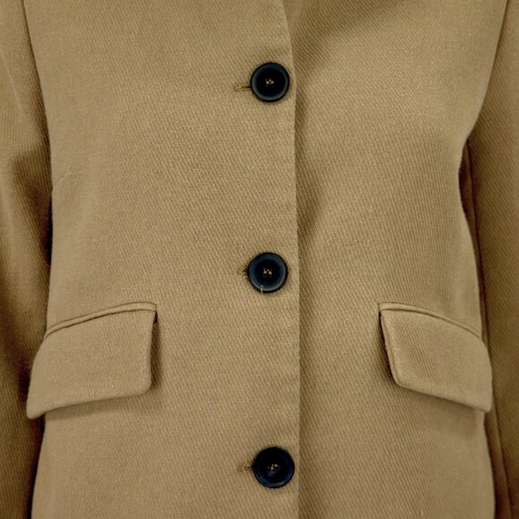 Zara Tan Cropped Wool-Blend Jacket | Minimalist Neutral Short Coat | Size S - Picture 3 of 10